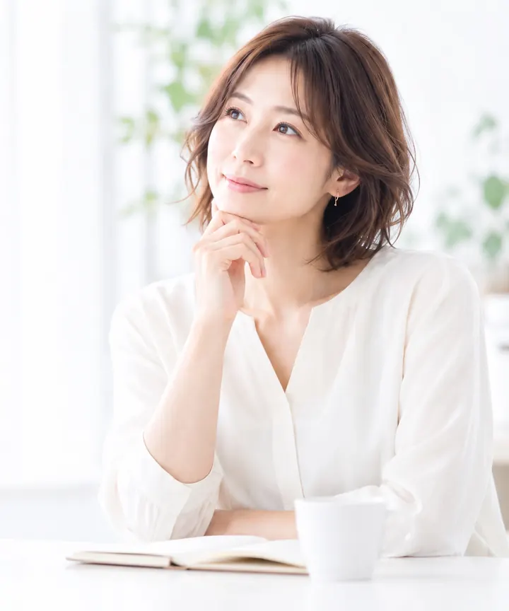 穏やかな表情のママ