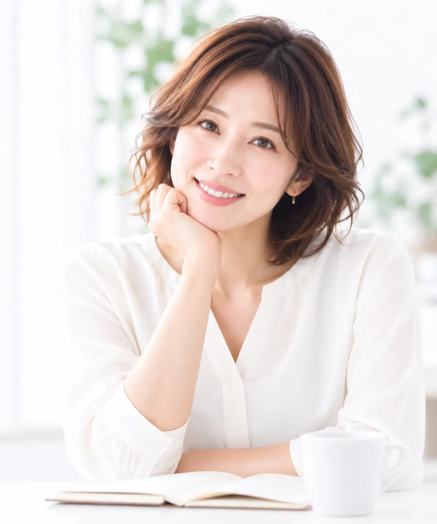 お金が整理できて穏やかに微笑むママ